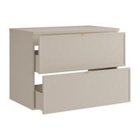 WASCHBECKENUNTERSCHRANK - 80cm x 45cm - MDF - beige - ONDIL - Beige, Holz (80/60/45cm) - Vente-Unique