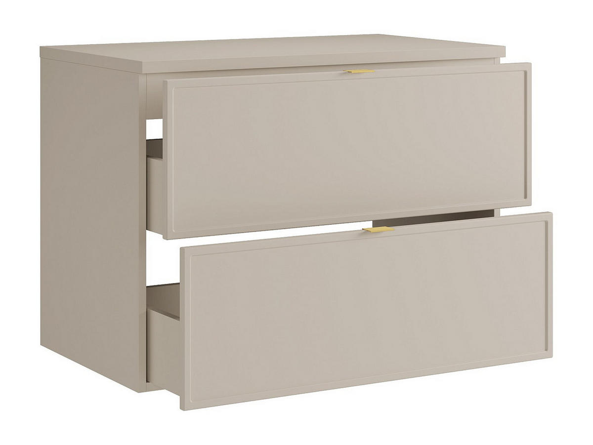 WASCHBECKENUNTERSCHRANK - 80cm x 45cm - MDF - beige - ONDIL - Beige, Holz (80/60/45cm) - Vente-Unique