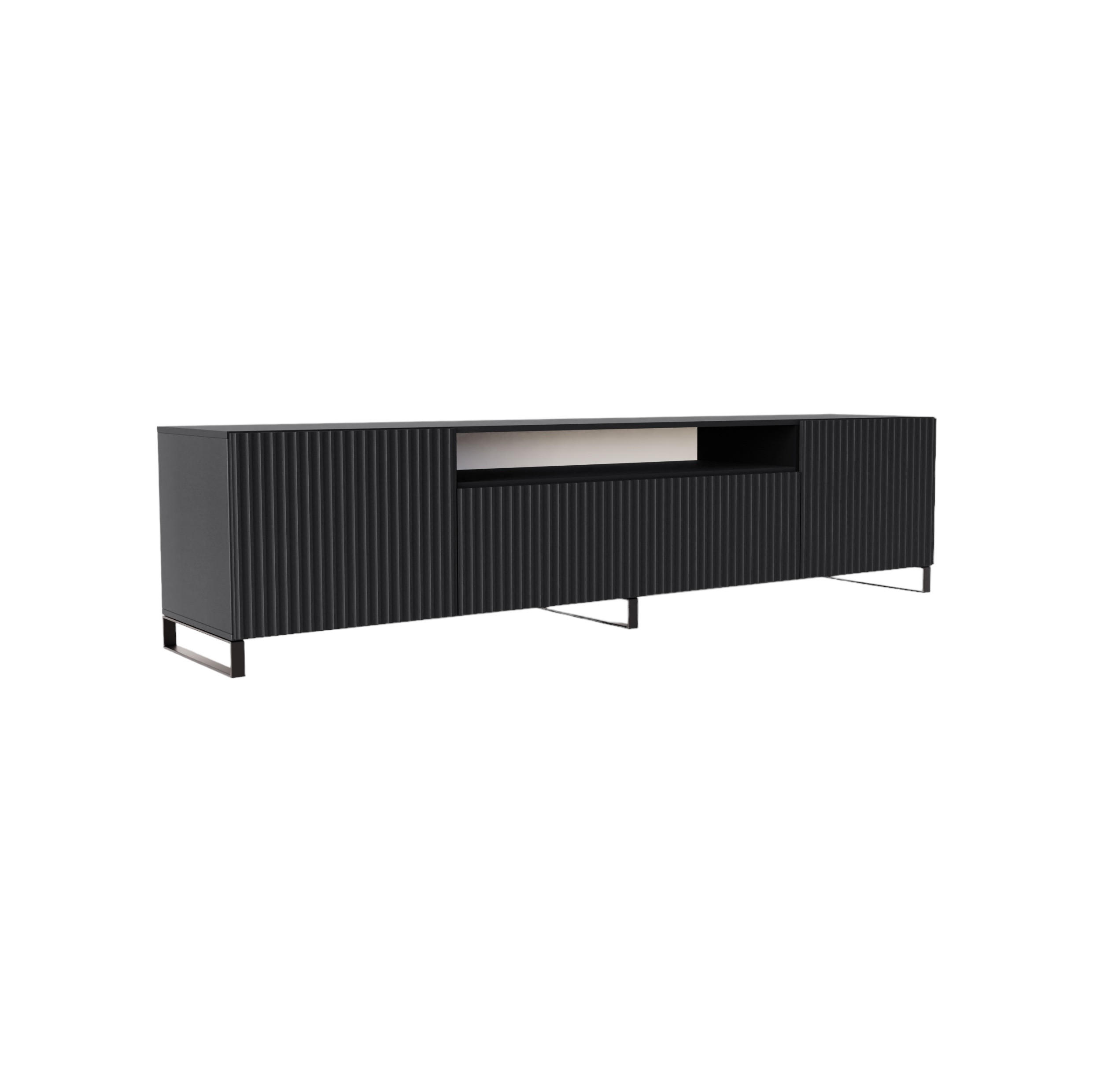 TV-SCHRANK Noe III 200 cm, dreitürig, schwarz - Schwarz, Kunststoff (200/53/41cm) - Margaret Hadas24