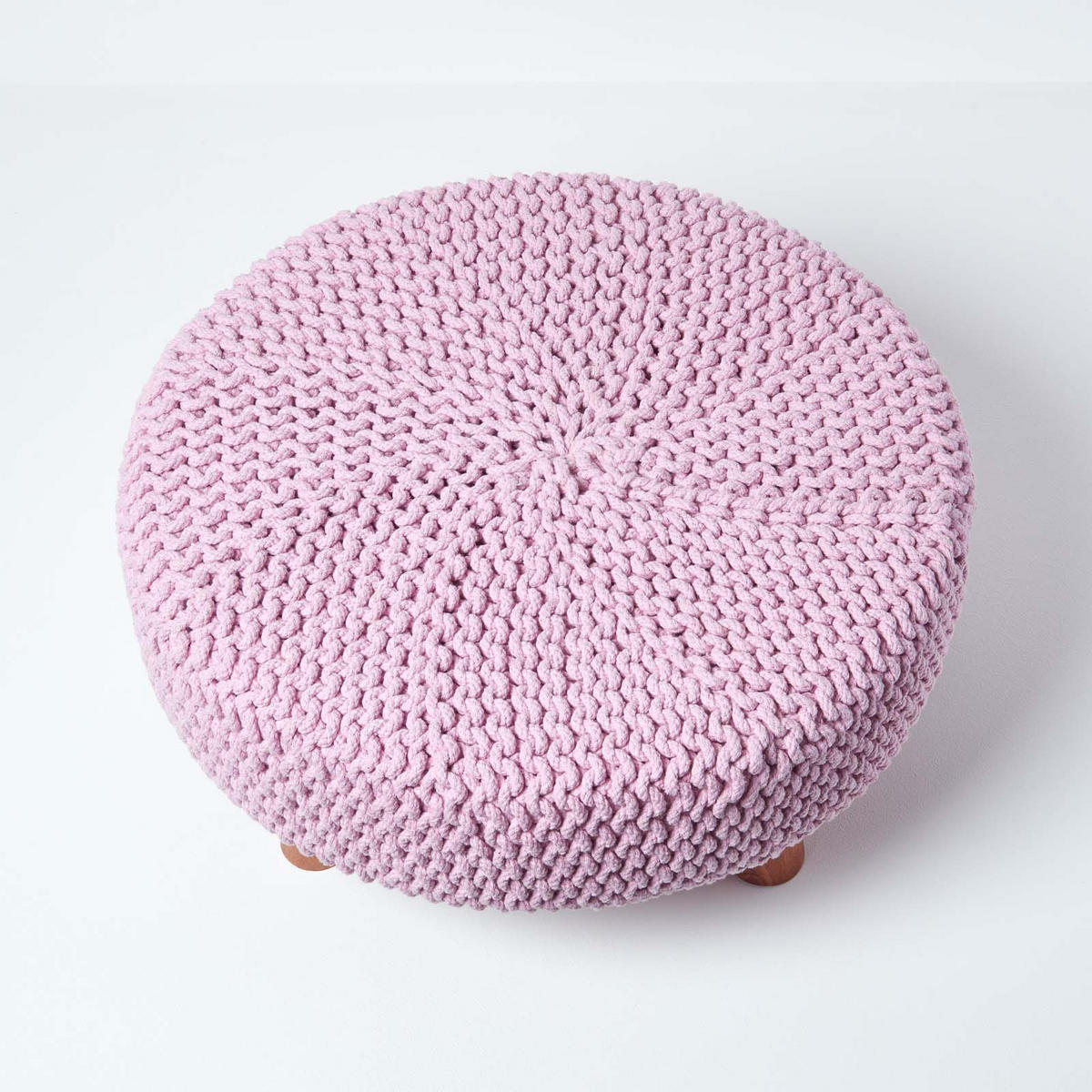 STRICK-HOCKER rosa, rund 62/62/30 cm - Rosa, Textil (62/30/62cm) - Homescapes