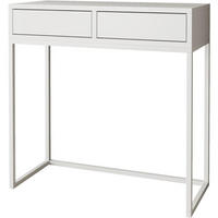 KONSOLENTISCH Lango 80/85/35 weiß mit weißen Matellbeinen - Weiß, Holzwerkstoff/Metall (35/80/85cm) - Beautysofa