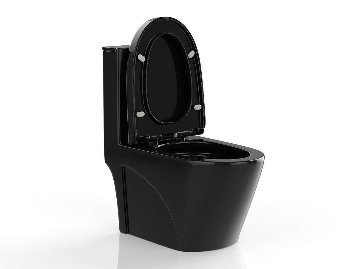 STAND-WC aus Keramik - Schwarz Hochglanz - NAGILAM - Schwarz Hochglanz, Keramik (39/78.5/69cm) - Vente-Unique