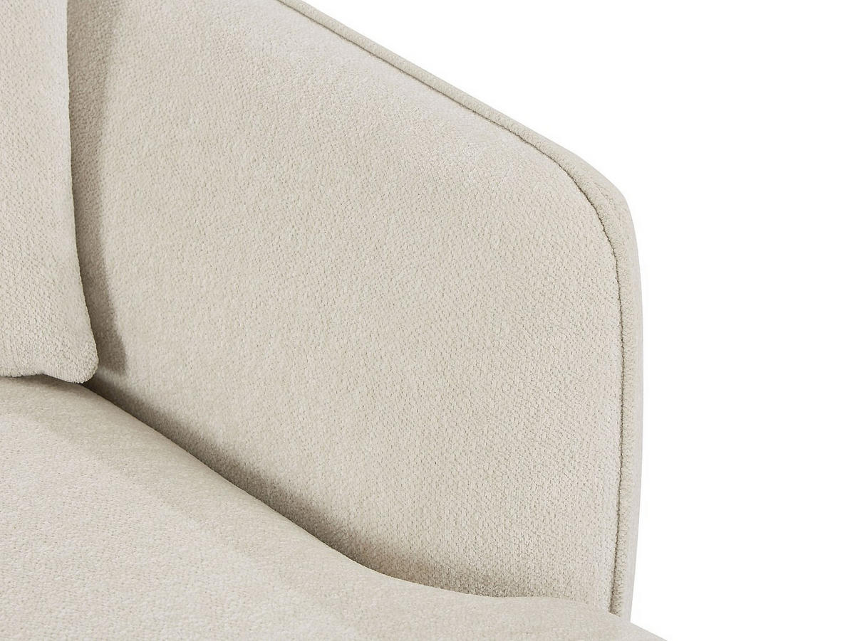 ECKSOFA - Ecke rechts - Chenille-Stoff - Beige - DOKALO - Beige, Textil (296/166cm) - Vente-Unique