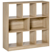 BÜCHERREGAL 3-stöckige Bücherregal Büroregal Home-Office Spanplatte Natur - Braun, Metall (30/100/97.5cm) - HOMCOM