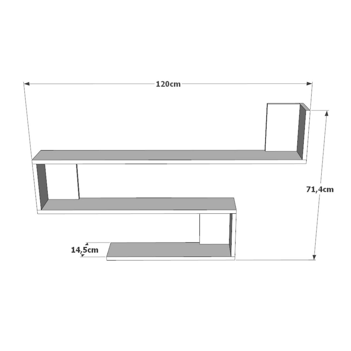 WANDREGAL Dunkelgrau 120/14,5/71,5 cm - Anthrazit/Grau, Holzwerkstoff (71.4/14.5/120cm) - Mobili Rebecca