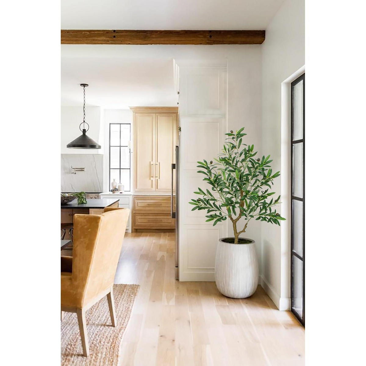 KUNSTBAUM Olivenbaum 120 cm - Olivgrün, Kunststoff (17cm)