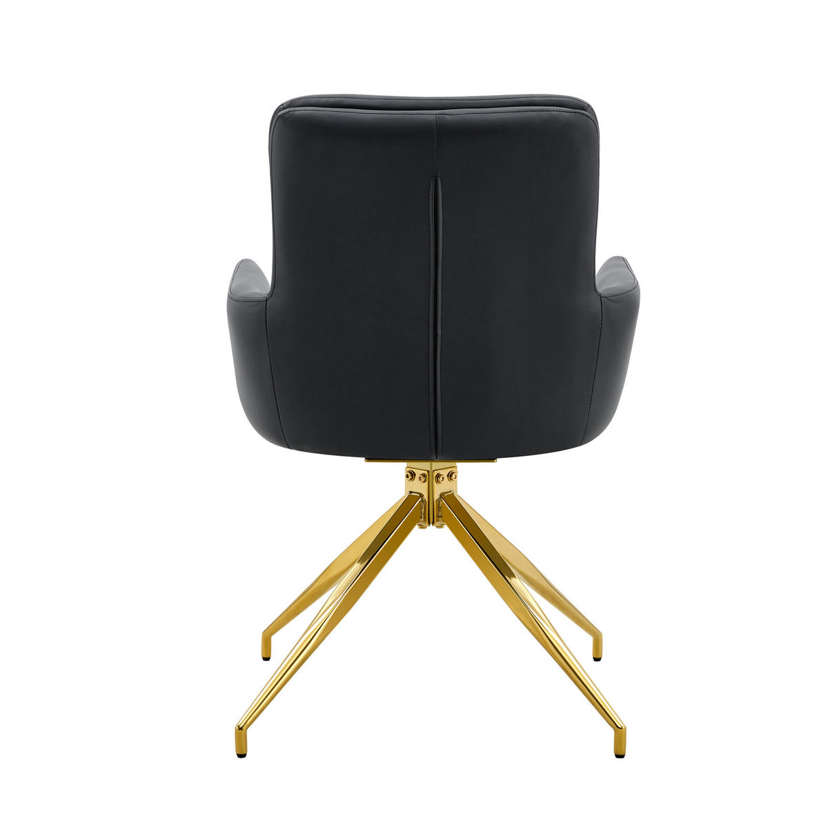 TISCH-UND-STUHL-SET 85 cm Glas Schwarz/Gold - Schwarz, Metall (85/76/85cm) - Meubliv
