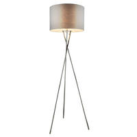 LED STEHLEUCHTE Chrom Grau Metall Textil - Silberfarben, Metall (54/54/160cm) - Globo Lighting