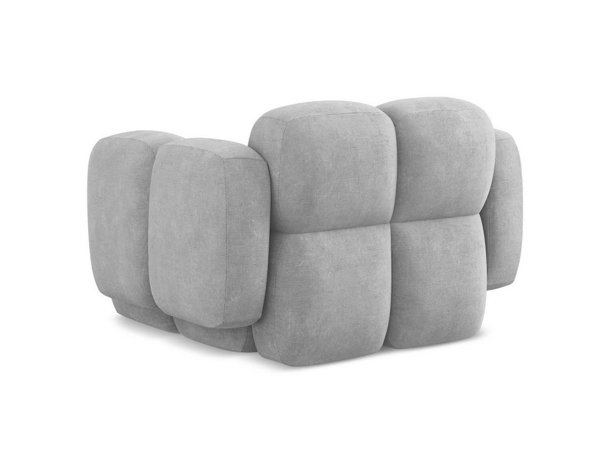SESSEL Chenille Stoff Grau - Hellgrau/Schwarz, Holzwerkstoff/Kunststoff (120/72/115cm) - Makamii