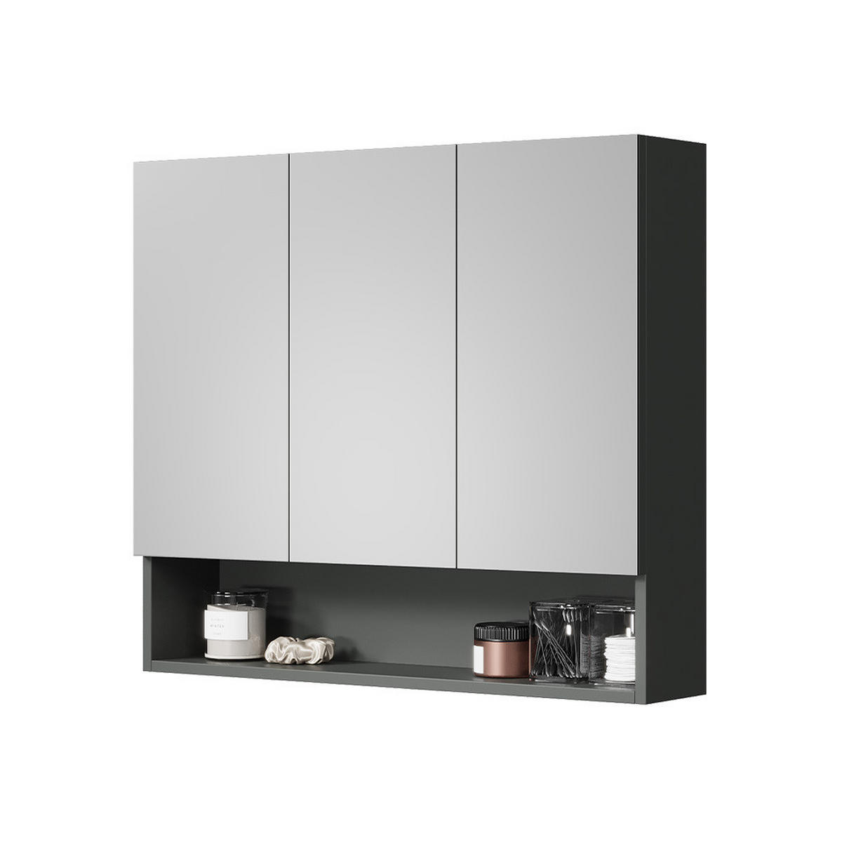 SPIEGELSCHRANK Willow Artisan 80 x 70 cm - Anthrazit/Hellgrau, Holzwerkstoff (80/70/17cm) - Vicco