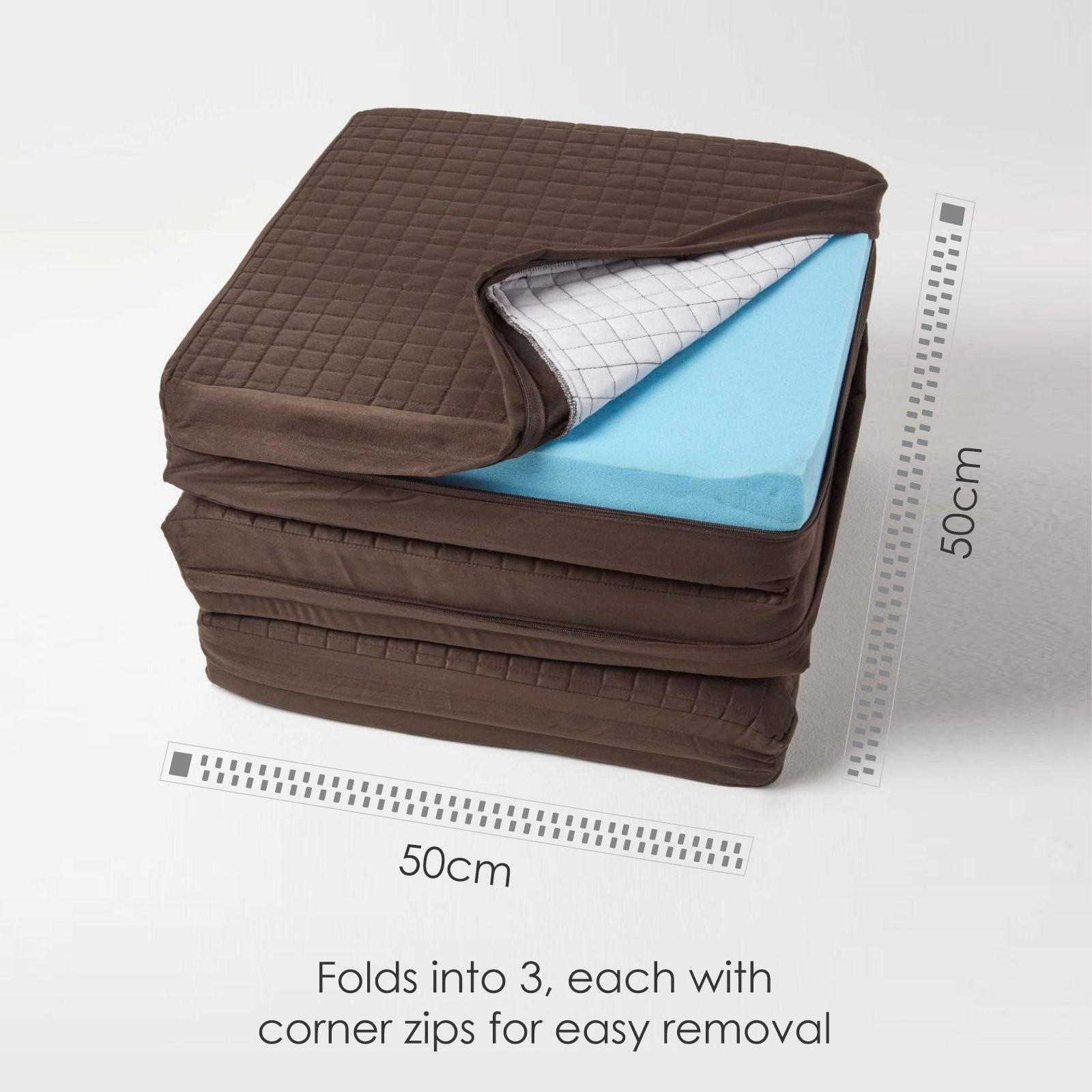 SOFA-AUFLAGE Velours braun 150/50/10 cm – langes Sitzkissen orthopädisch - Braun, Textil (150/50/10cm) - Homescapes