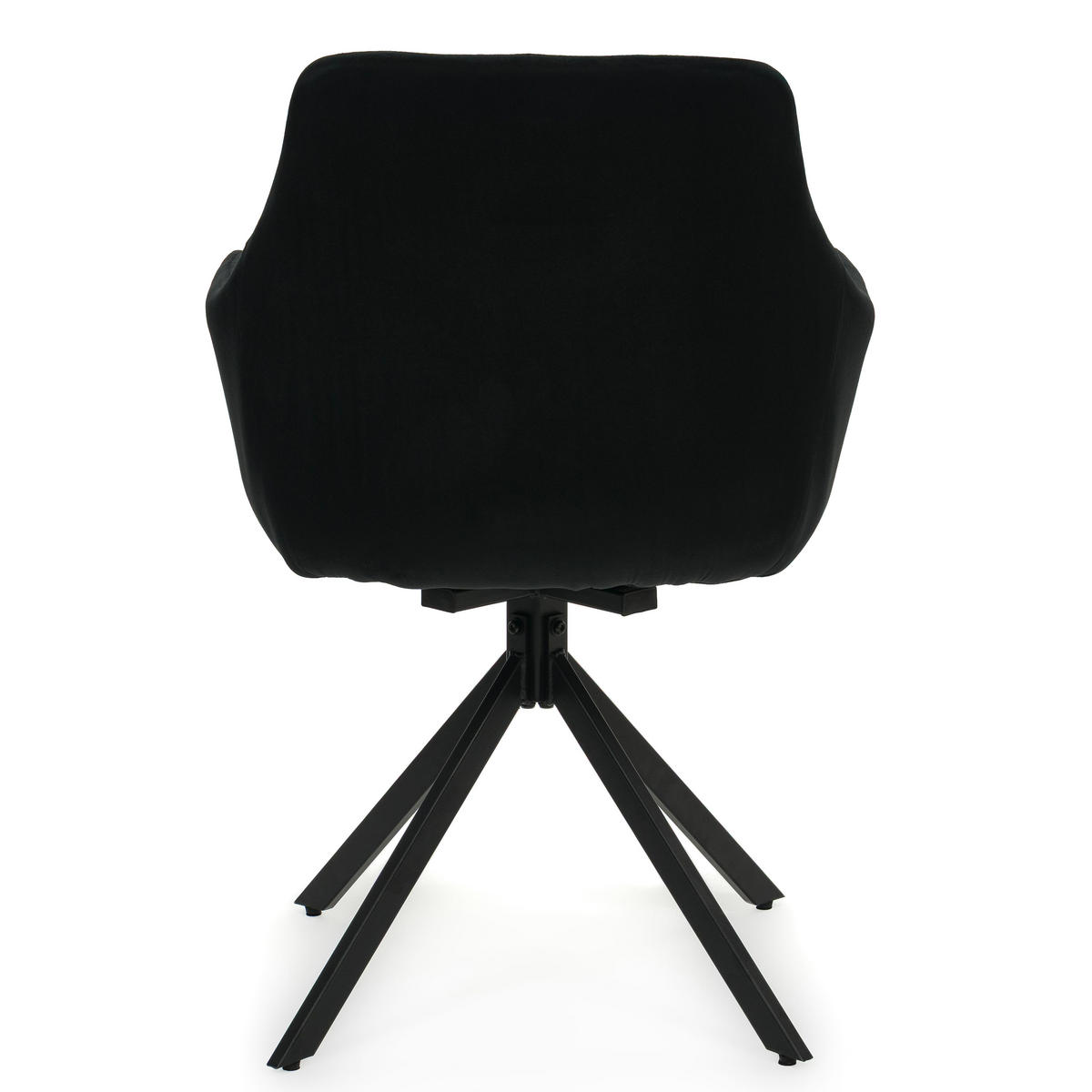 STUHL FANO X drehbar gepolsterter mit Steppung - schwarz - Velour - Schwarz, Textil/Metall (58/83/59cm) - NEW HOME