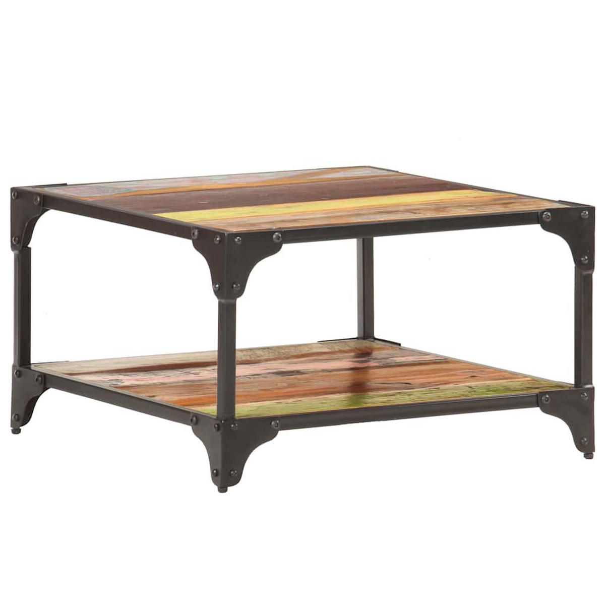 COUCHTISCH Massivholz 60 x 60 x 35 cm - Multicolor, Metall (60/60/35cm) - furnicato
