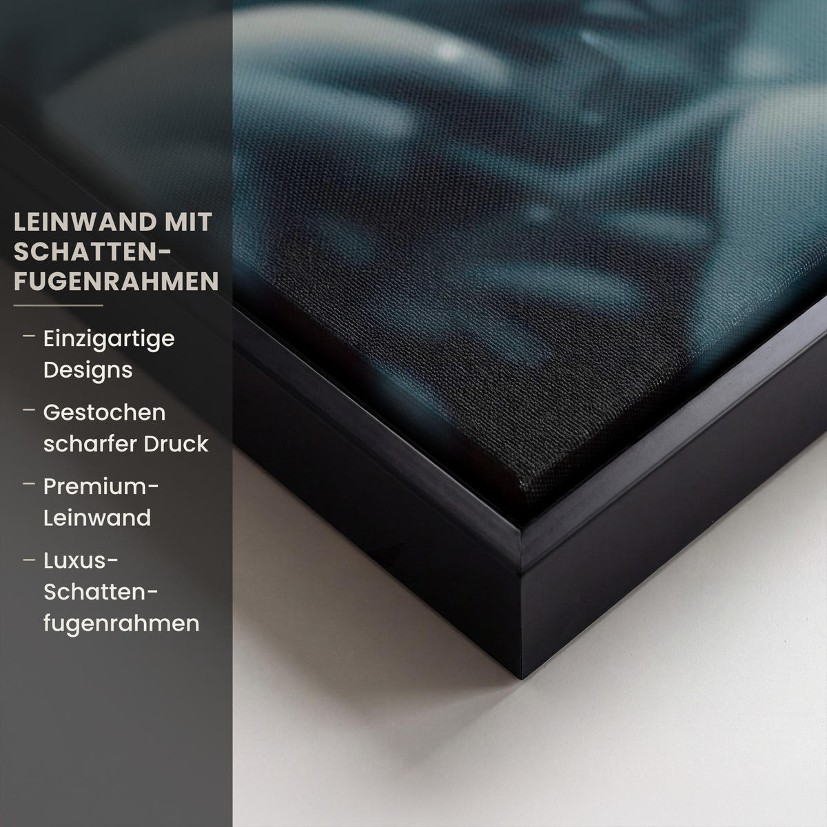 LEINWAND Bilder mit Rahmen - Hirsch - Weihnachten - Winter - Schnee - Weihnachtskranz - 90x60 - Dunkelbraun, Textil (90/60cm) - MuchoWow