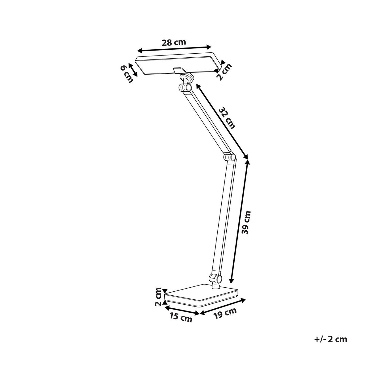 SCHREIBTISCHLAMPE Lacerta 19/28/73 cm - Schwarz, Metall (19/28/73cm) - Beliani