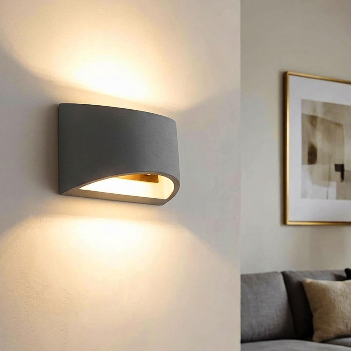 LED WANDLEUCHTE TIMO Beton Grau - Grau, Stein (20/12/8.8cm) - Globo Lighting
