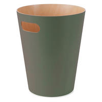 ABFALLEIMER Woodrow, Natur / Tannengrün - Grün, Kunststoff (22.99/27.94/22.99cm) - Umbra