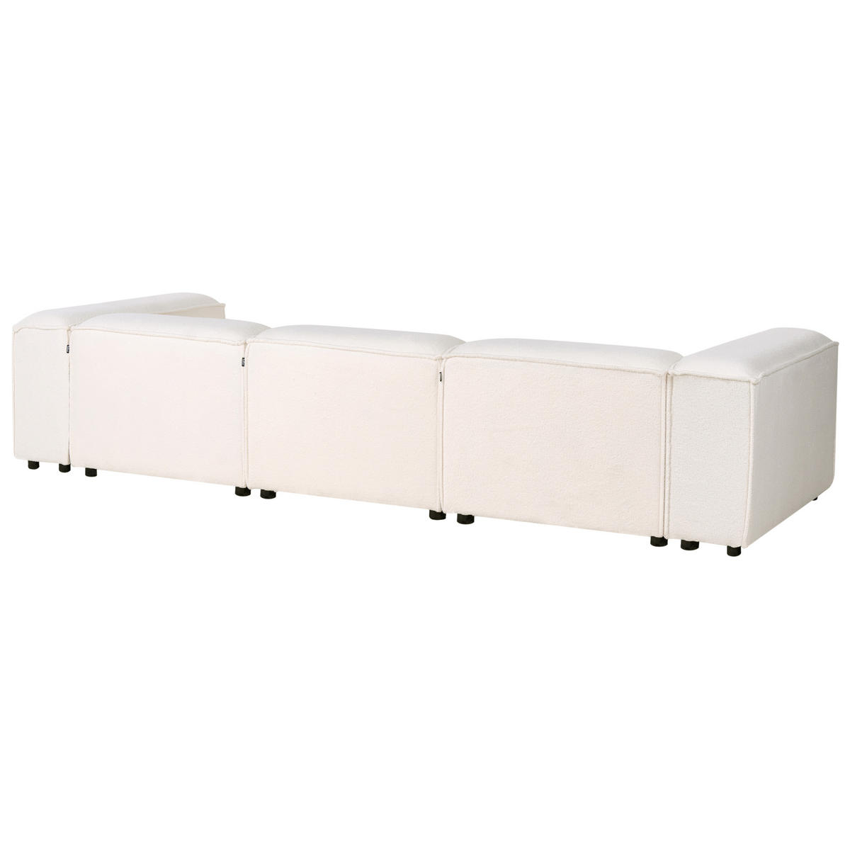 ECKSOFA Modul 4-Sitzer Bouclé Cremeweiß linksseitig Ardal - Creme, Textil (326/180cm) - Beliani