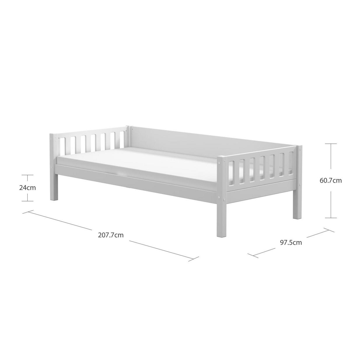 KINDERBETT VIGGO Weiß 208x98x61 cm - Weiß, Holz - FURNLUX