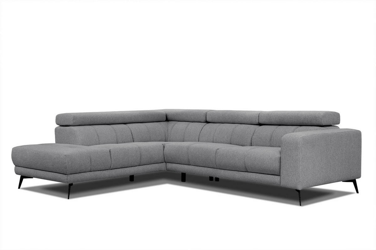 ECKSOFA MORELLO 5-Sitzer, grau - Schwarz/Grau, Holzwerkstoff/Textil (158/269cm) - Courtois Laville