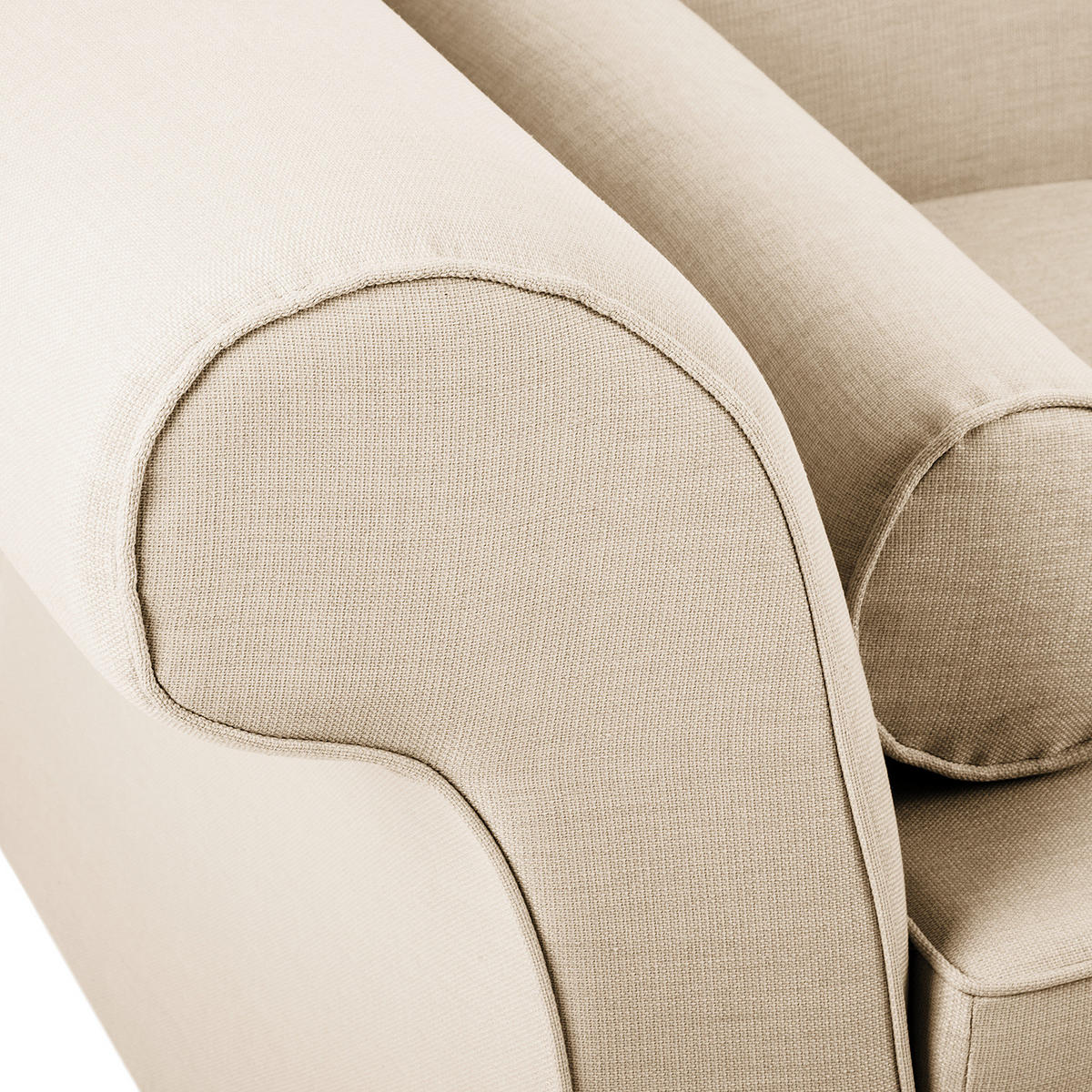 RECAMIERE - Webstoff - Beige, Textil (166/80/77cm) - home24