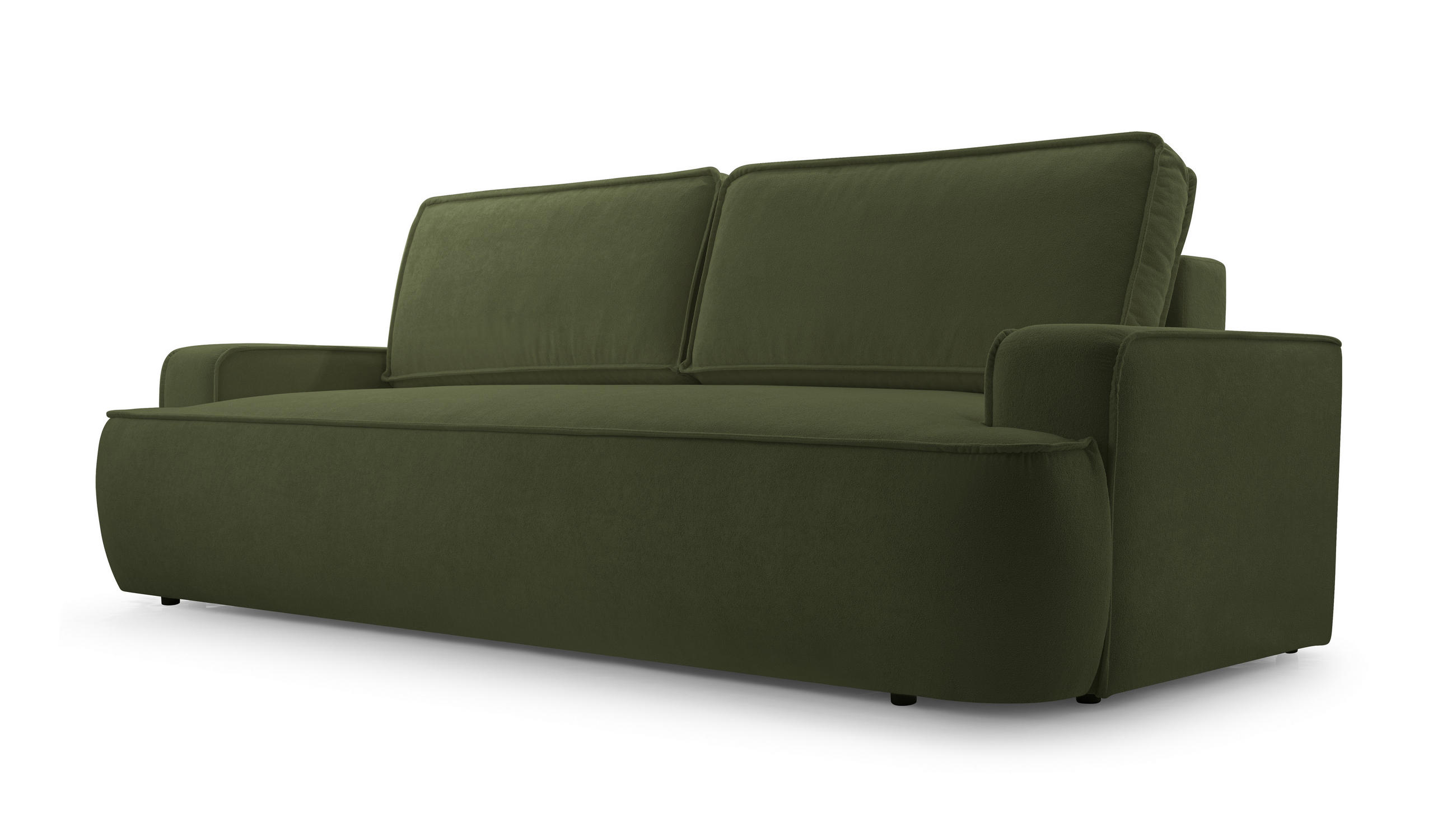 BETTSOFA SOLO Grün Bucle-Stoff mit Schlaffunktion - Grün, Textil (110/94/248cm) - MASSENO