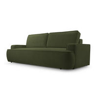 BETTSOFA SOLO Grün Bucle-Stoff mit Schlaffunktion - Grün, Textil (110/94/248cm) - MASSENO