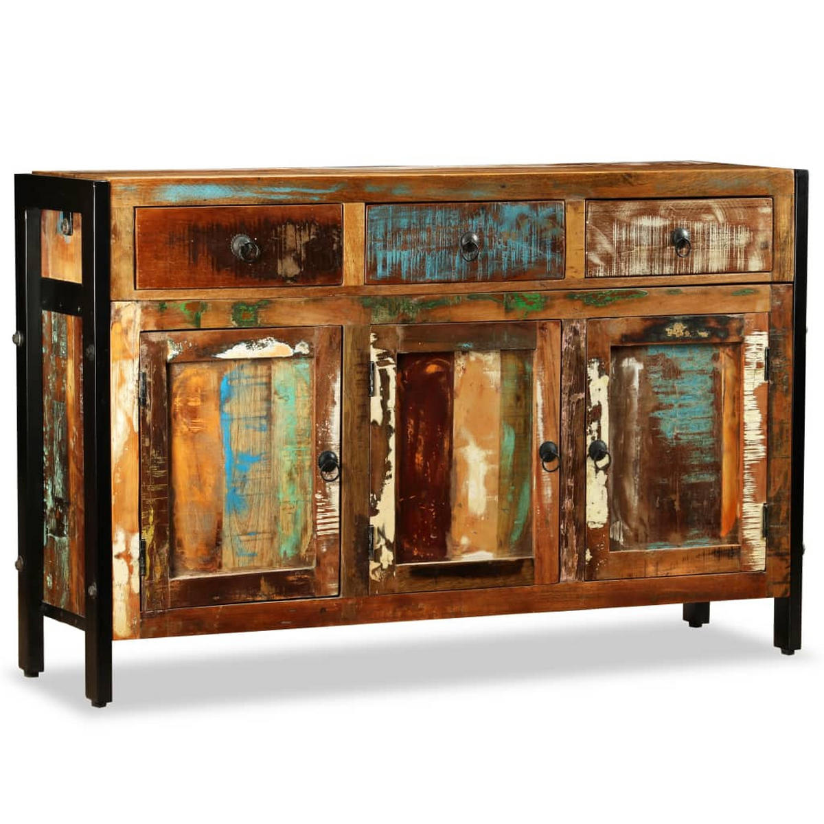 SIDEBOARD Altholz Massiv 120/35/76 Cm - Braun, Holz (35/76/120cm) - vidaXL