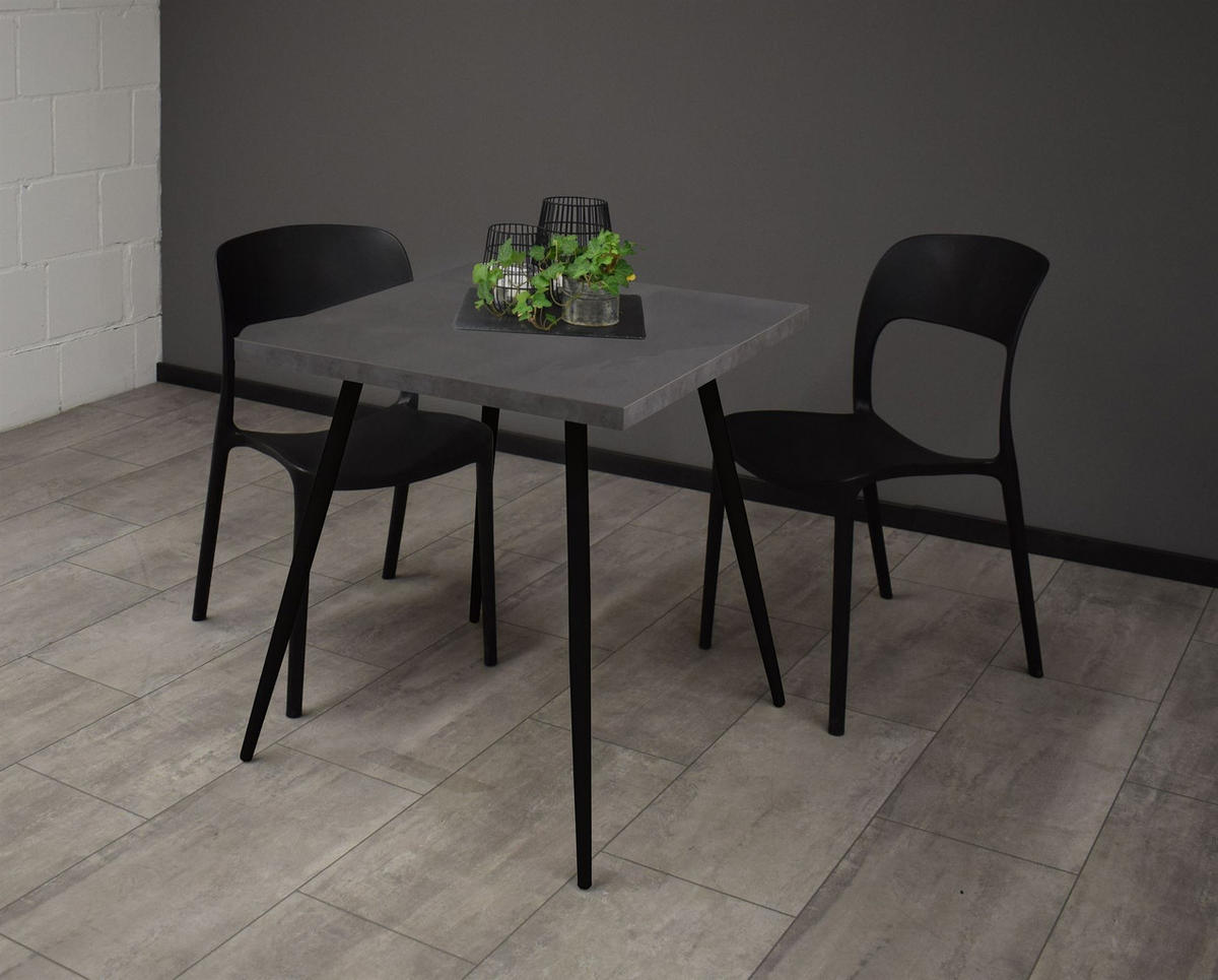 BISTROTISCH Ekaterina 70x70x75 schwarz matt/graphit - Graphitfarben, Metall (70/70/75cm) - 58aufmkessel