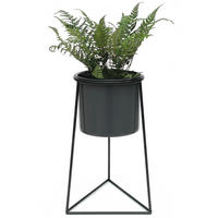 BLUMENSTÄNDER Metall Schwarz/Dunkelgrau 21/21/25 cm - Schwarz, Metall (21/25/21cm) - DanDiBo