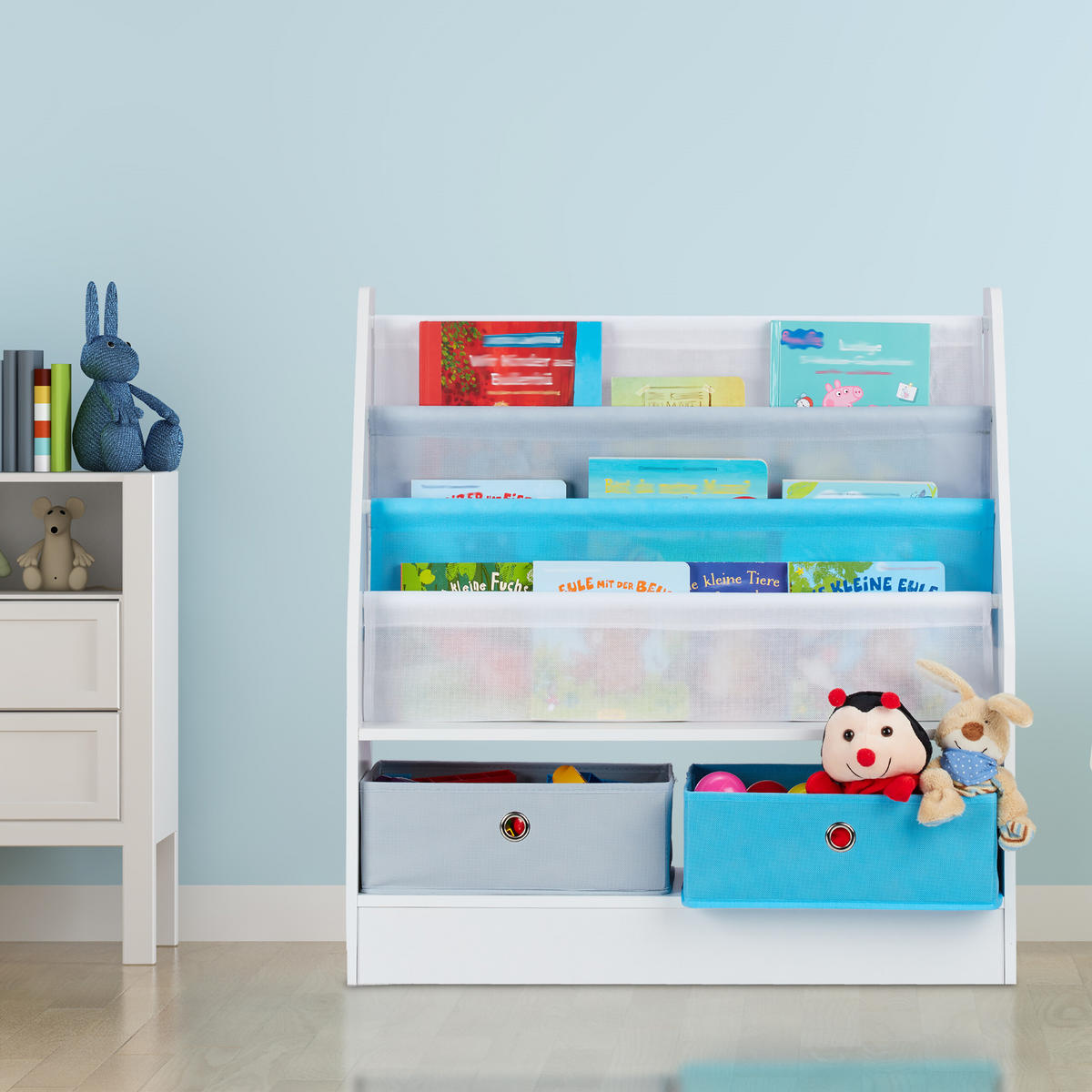 KINDERREGAL - Multicolor, Holzwerkstoff/Kunststoff (71/74/23cm) - Relaxdays