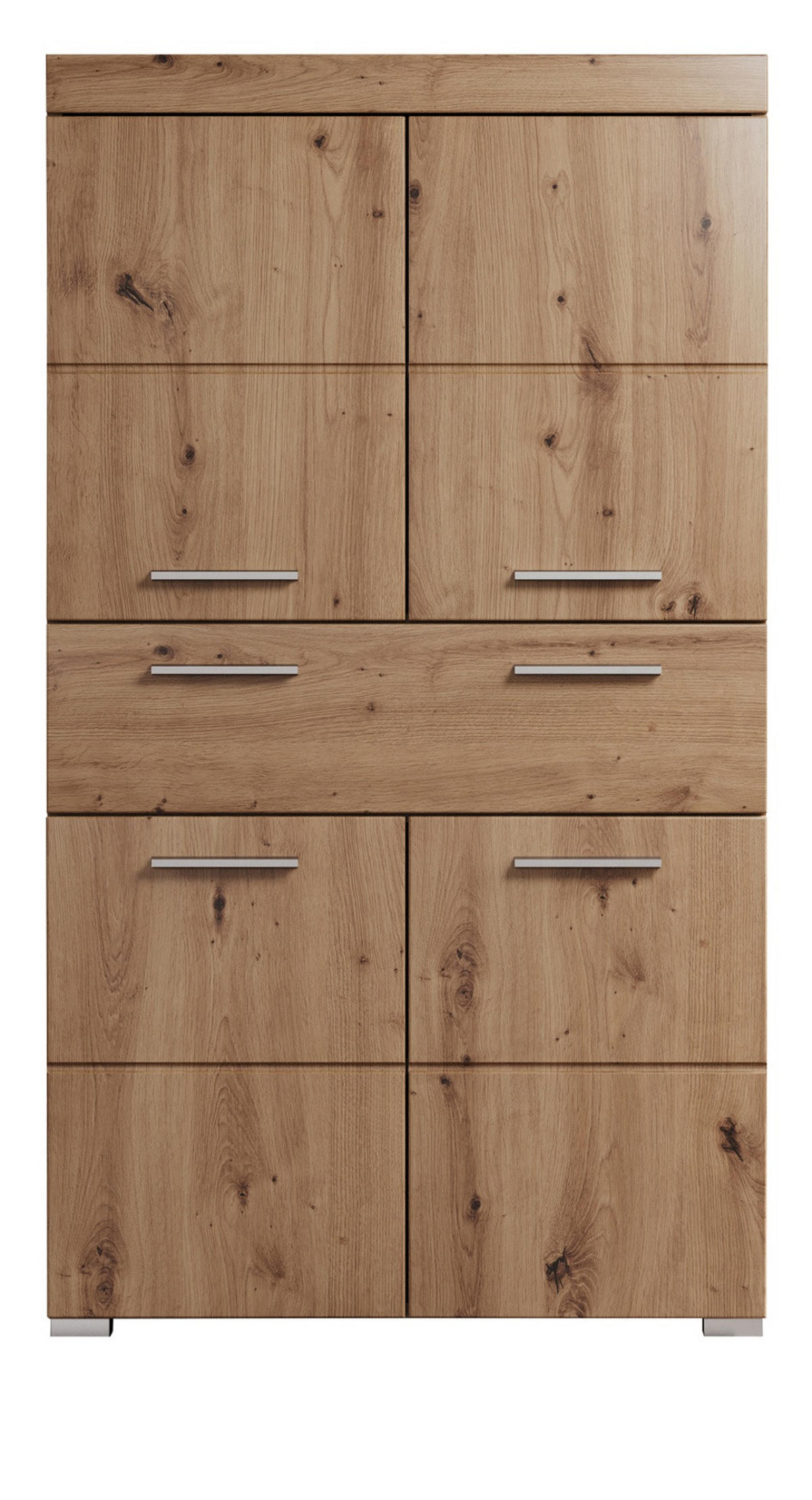 MIDISCHRANK Asteiche 73 x 132 cm, Badschrank mit viel Stauraum - Eichefarben, Holzwerkstoff/Kunststoff (73/132/31cm) - Top.Furn
