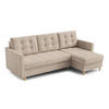 ECKSOFA DIVO 224x103 cm, Schlaffunktion, Creme, Rechts - Creme, Holz/Textil (224/144cm) - DomoHome