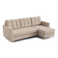 ECKSOFA DIVO 224x103 cm, Schlaffunktion, Creme, Rechts - Creme, Holz/Textil (224/144cm) - DomoHome