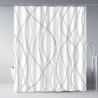DUSCHVORHANG Grau Gestreift 180 x 200 cm - Multicolor, Textil (180/200cm)
