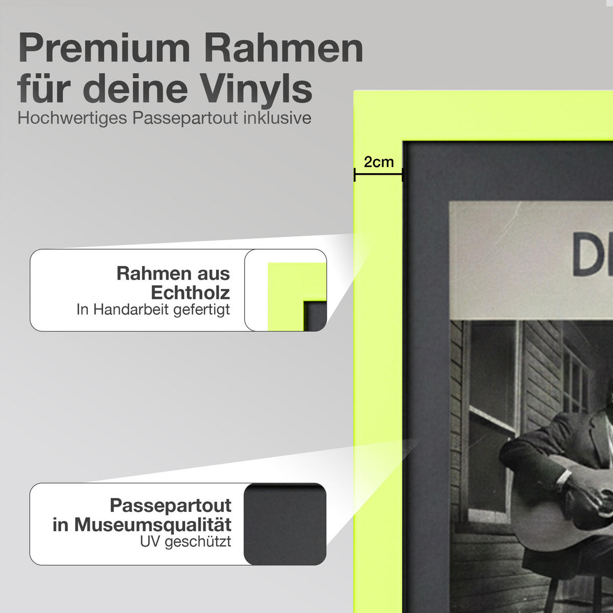 SCHALLPLATTEN BILDERRAHMEN 40/60 2er Set - Grün, Holz (60/40cm) - K-Möbel