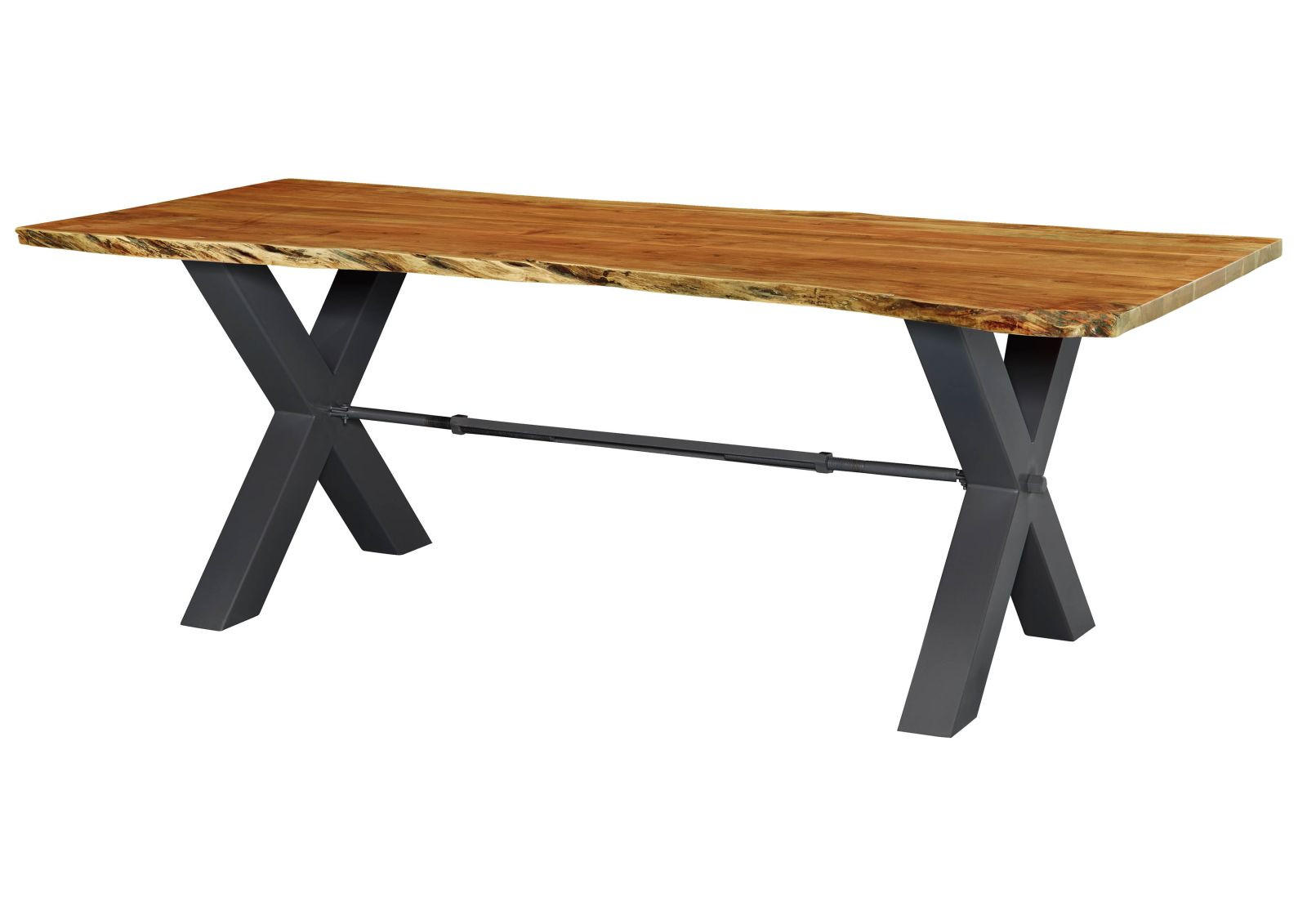 ESSTISCH Akazie 180x100x76 natur lackiert IRON LABEL #125 - Naturfarben, Holz (180/100/76cm) - Massivmoebel24