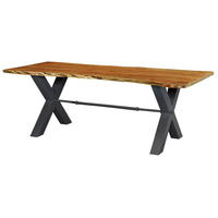 ESSTISCH Akazie 180x100x76 natur lackiert IRON LABEL #125 - Naturfarben, Holz (180/100/76cm) - Massivmoebel24