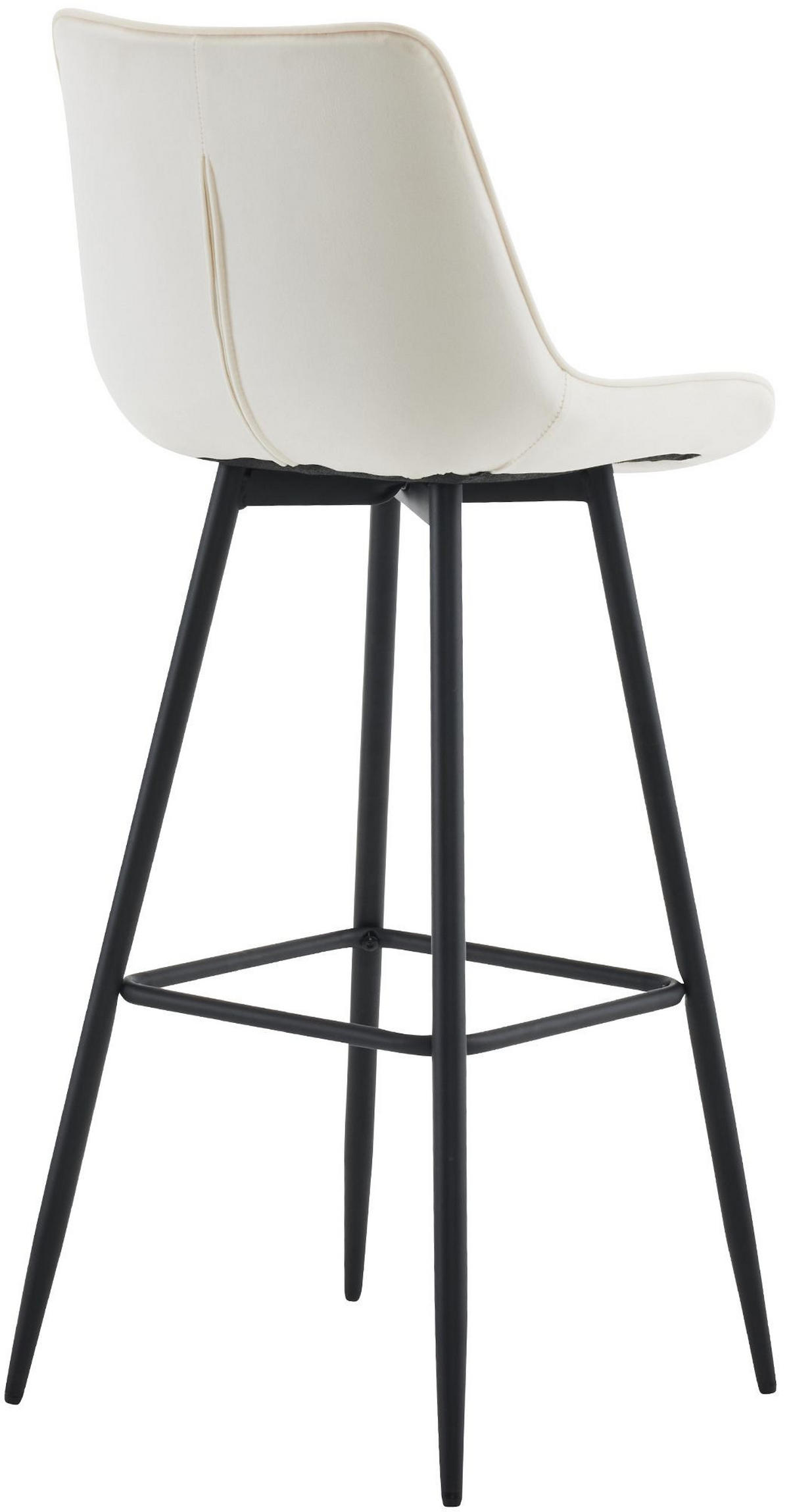 BARHOCKER Samt creme - Creme/Schwarz, Textil/Metall (47/106/52cm) - CLP