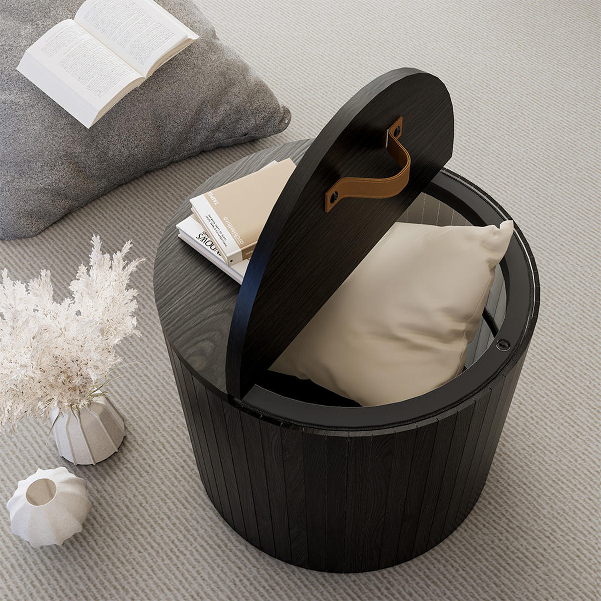 KONFERENČNÍ STOLEK Tavilo Dub/černá - černá/barva dubu, kompozitní dřevo (38/38/32cm) - Vicco