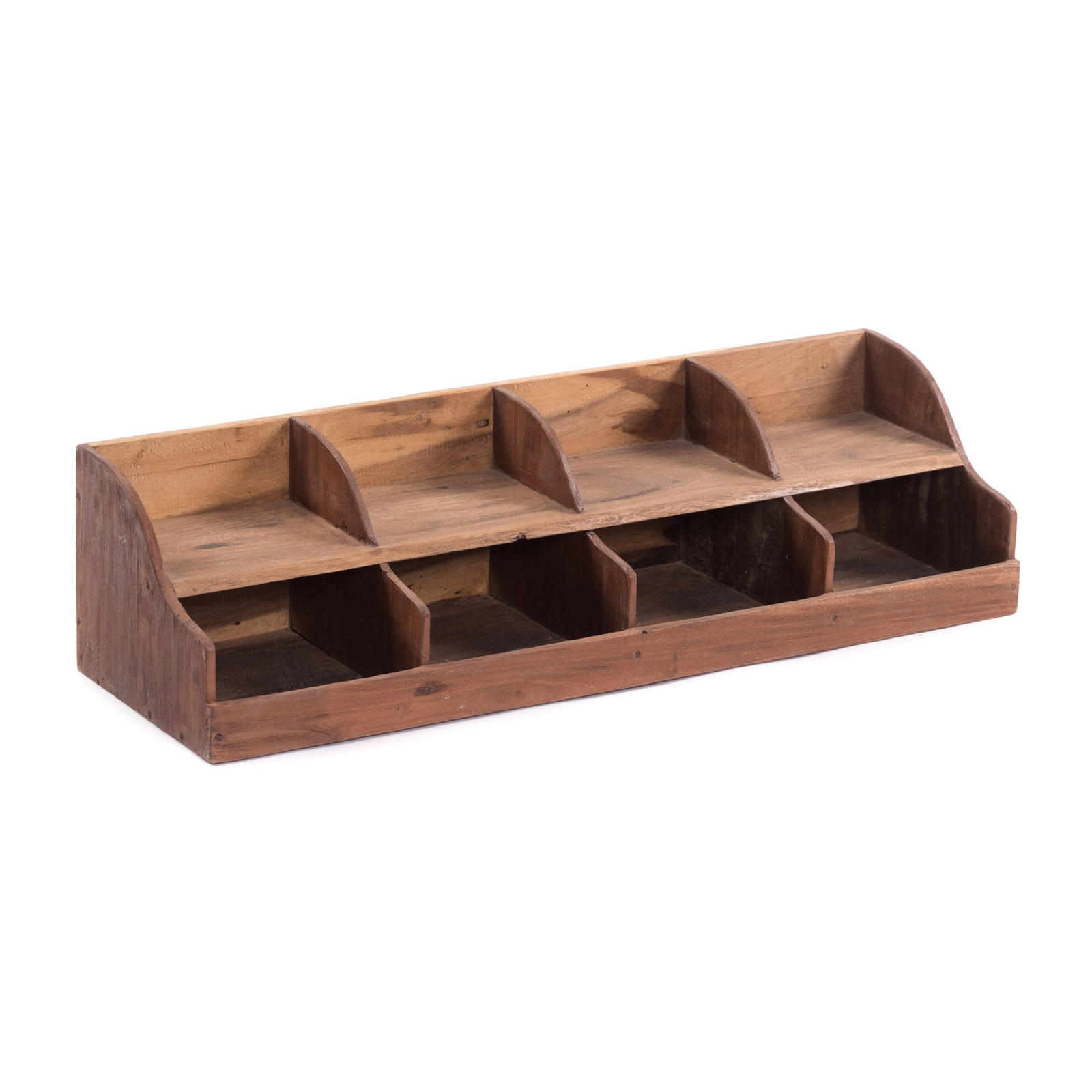 ORGANIZER Storage 80 Mahagoni Massivholz, 8 Fächer naturfarben - Naturfarben, Holz (25/80/20cm) - DESIGN DELIGHTS