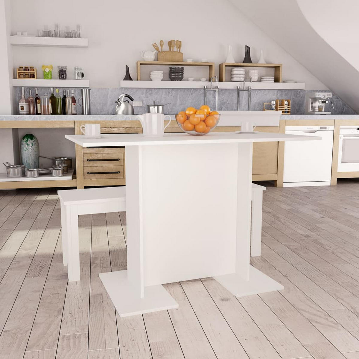ESSTISCH Weiß 110x60x75 cm Holzwerkstoff - Weiß, Holzwerkstoff (110/60/75cm) - furnicato