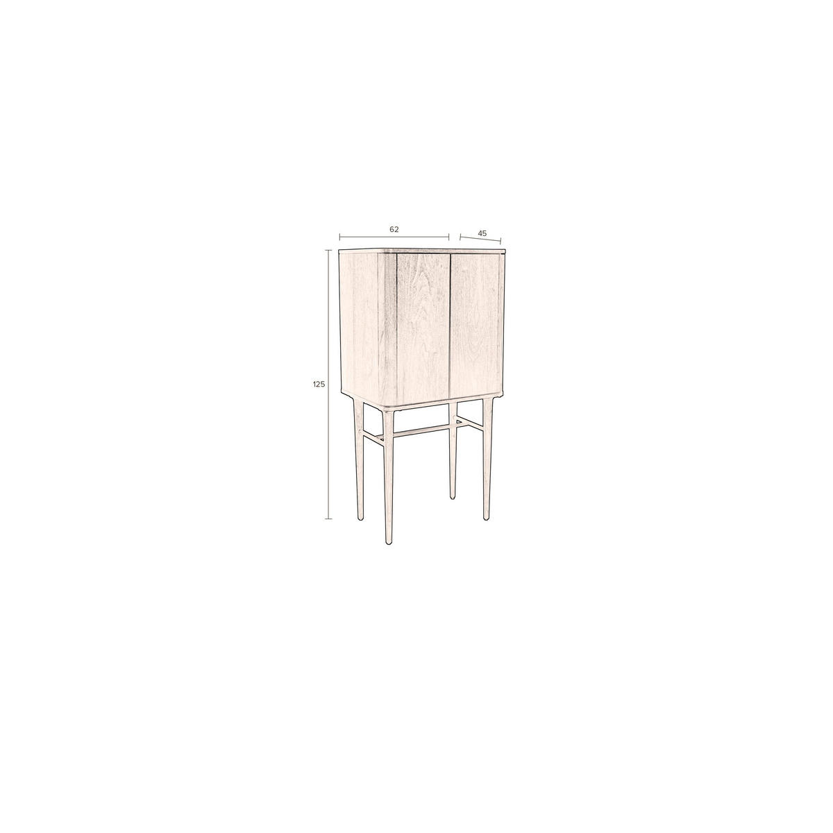 AUFBEWAHRUNGSSCHRANK Morrison Walnussfarbe - Braun, Holzwerkstoff (62/125/45cm) - Dutchbone