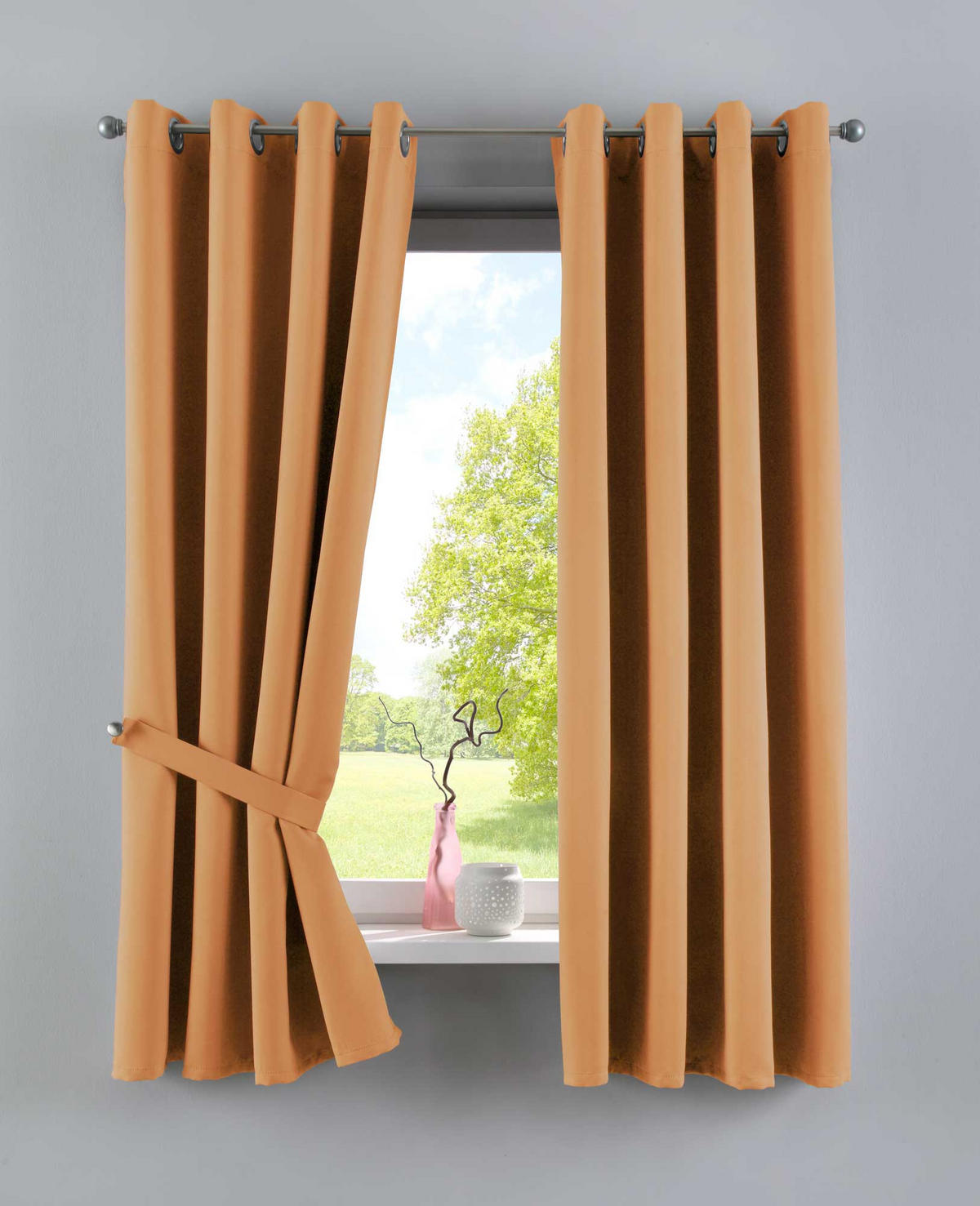 VORHANG »NEW YORK« HxB 225x140 cm Orange - Orange, Textil (140/225cm) - Gardinenbox