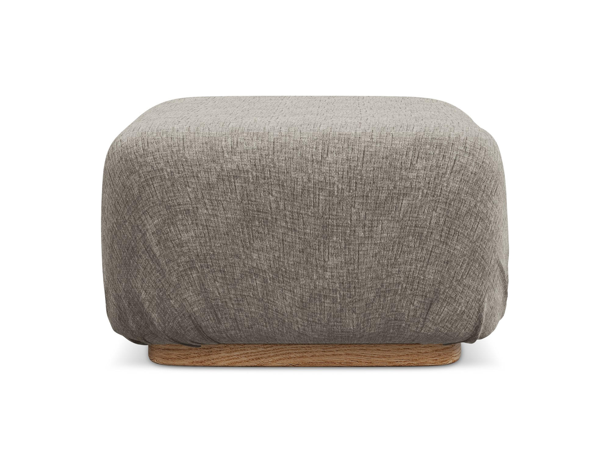 POUF Chenille Stoff Grau - Taupe/Braun, Holz/Textil (83/95/41cm) - Makamii