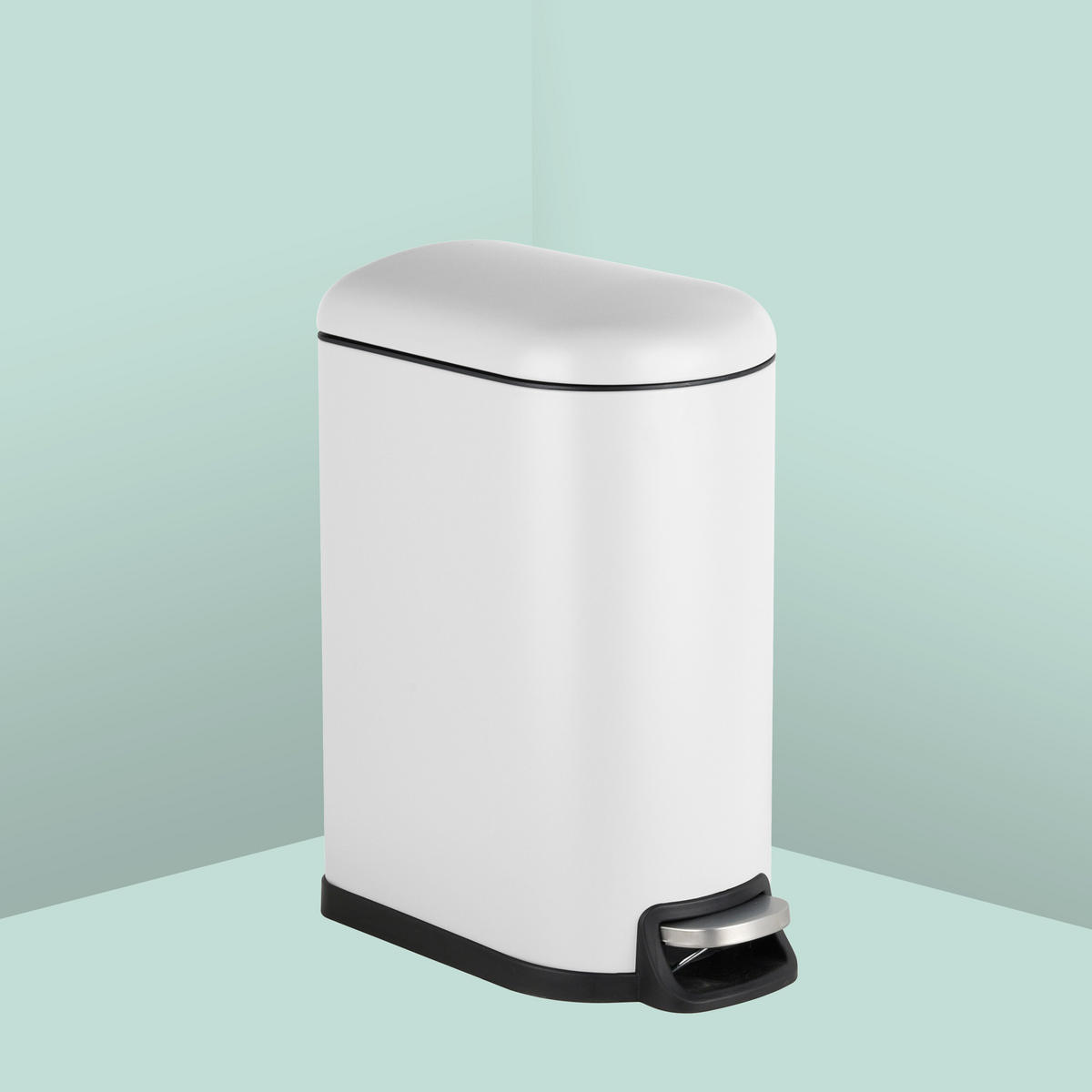 MÜLLEIMER - Weiß, Kunststoff/Metall (18.5/39/39cm) - Relaxdays