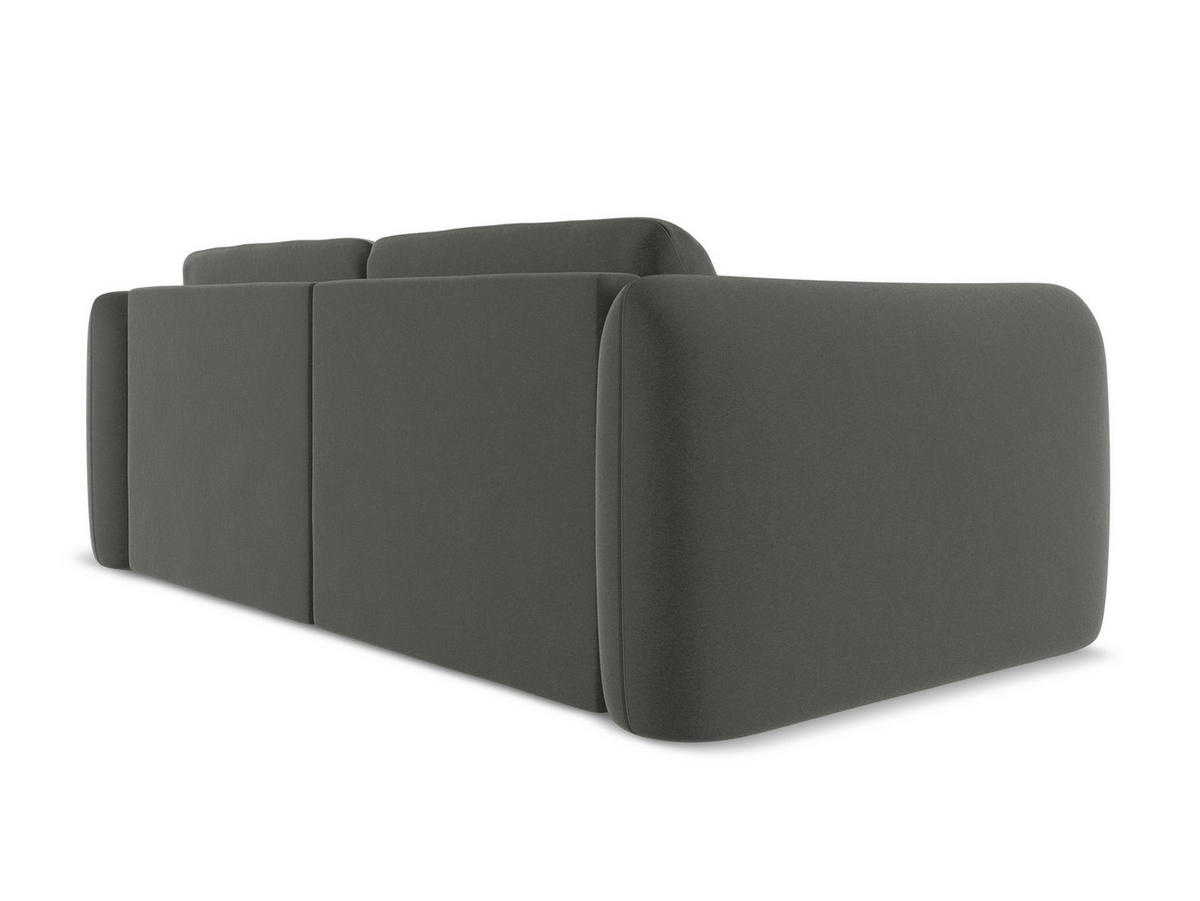 3-SITZER SOFA Samt Stoff Grau - Dunkelgrau/Schwarz, Kunststoff/Textil (210/74/105cm) - Makamii