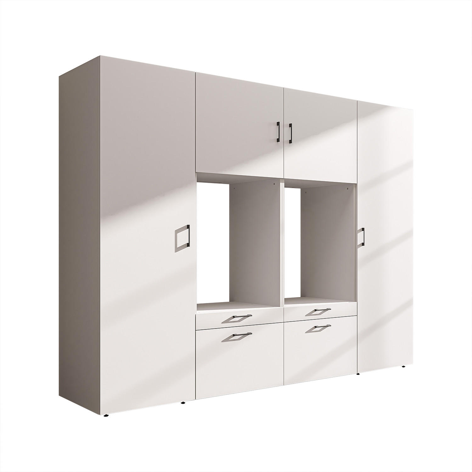 WASCHMASCHINENSCHRANK Serie 2 254cm Breit, 205cm Hoch - Weiß, Holzwerkstoff (254/205/67cm)