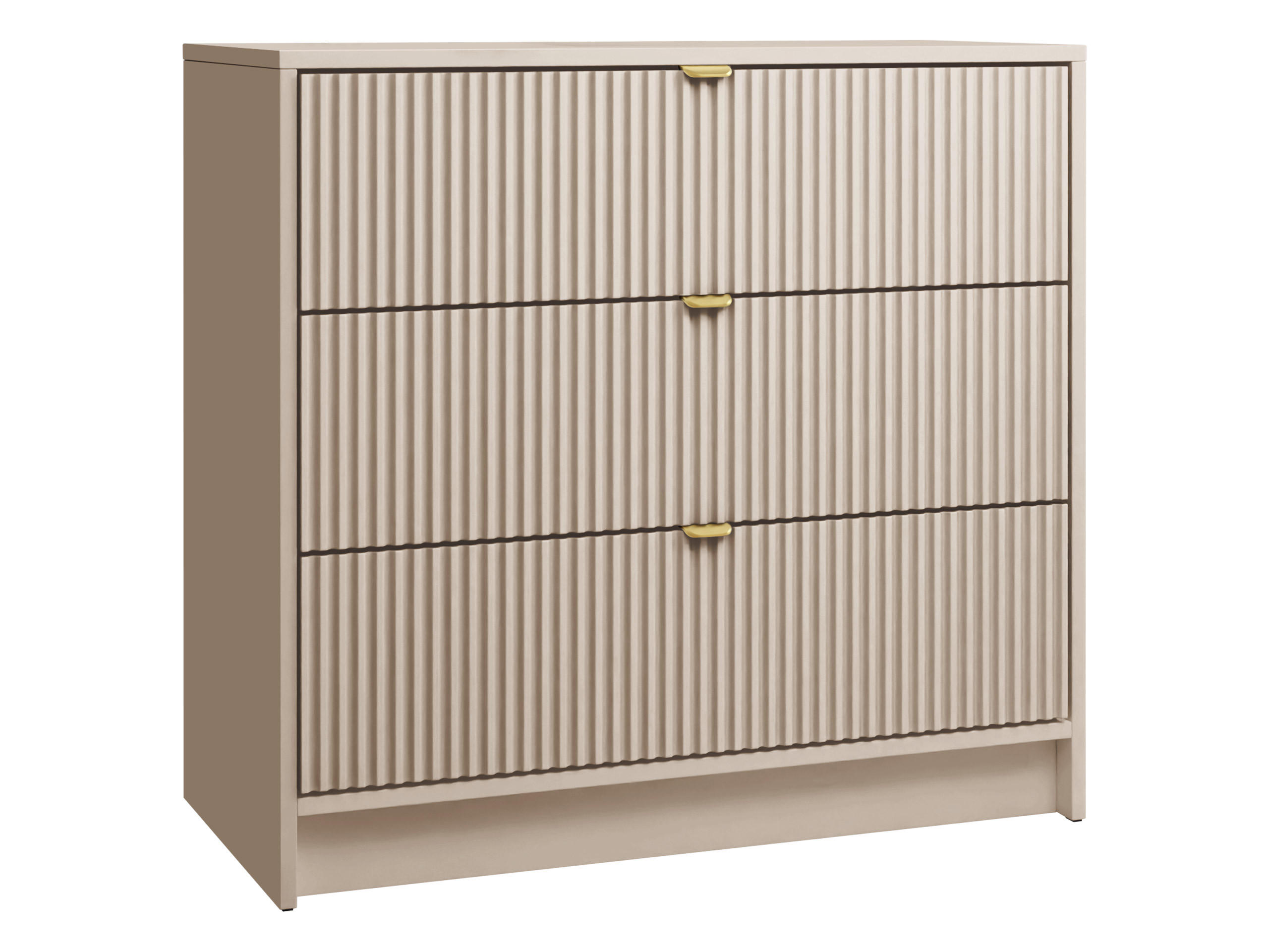 KOMMODE Tireno - Sandfarben/Goldfarben, Holzwerkstoff/Metall (80/75/40cm) - MIRJAN24