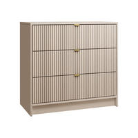 KOMMODE Tireno - Sandfarben/Goldfarben, Holzwerkstoff/Metall (80/75/40cm) - MIRJAN24